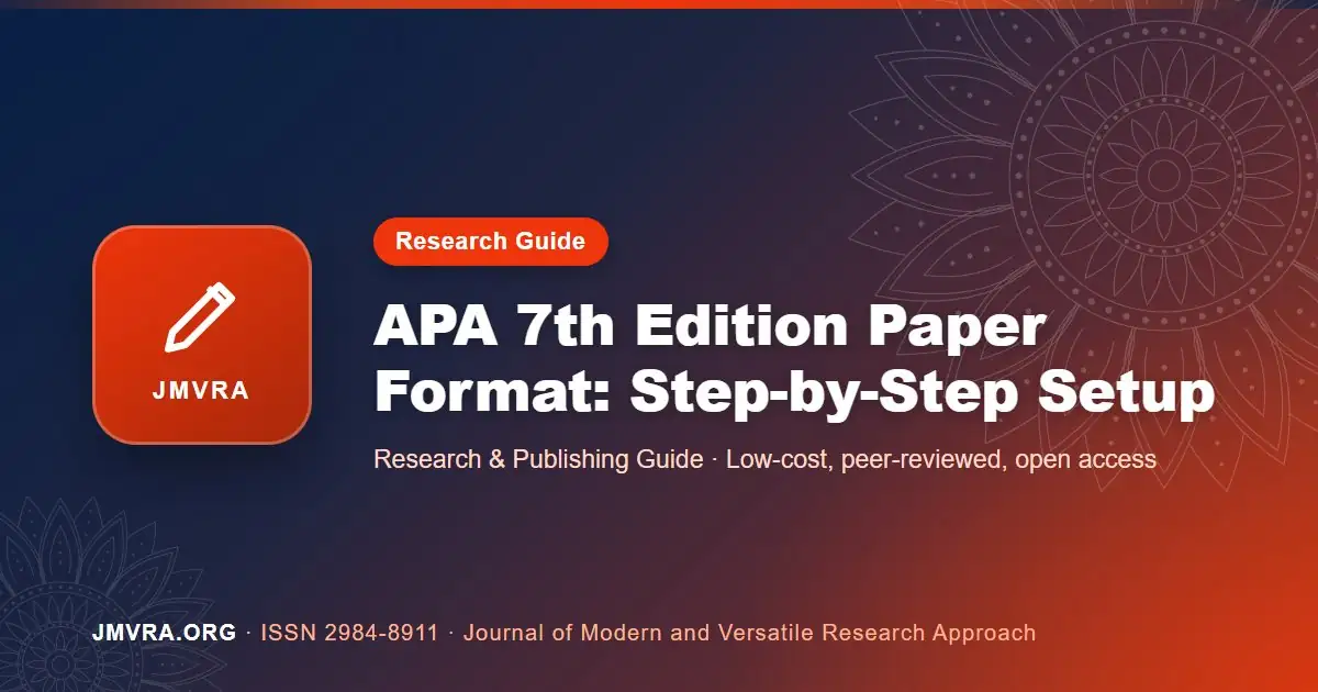 APA Research Paper Format (7th Edition): A Practical Guide — JMVRA guide banner