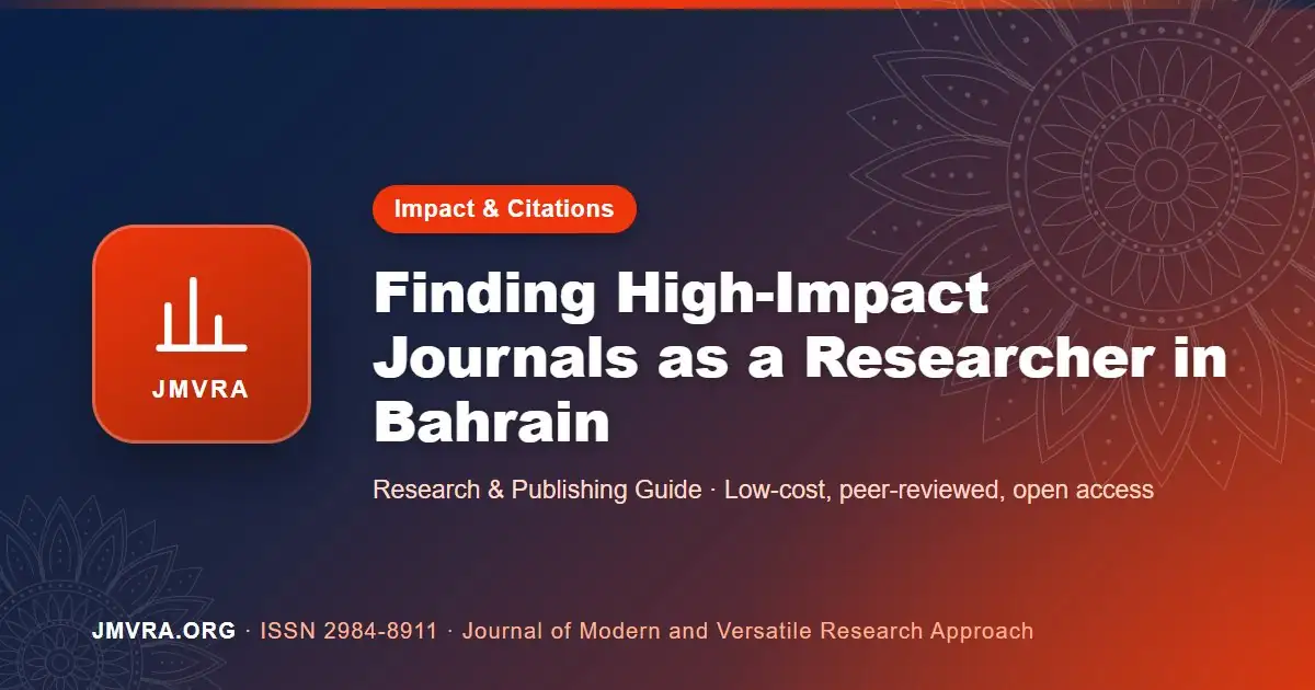 High Impact Factor Journals in Bahrain: How to Find and Choose Them — JMVRA guide banner