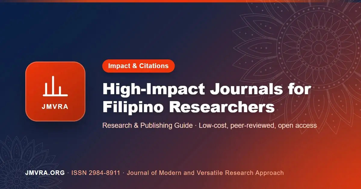 High Impact Factor Journals in the Philippines: How to Find the Right Journal — JMVRA guide banner