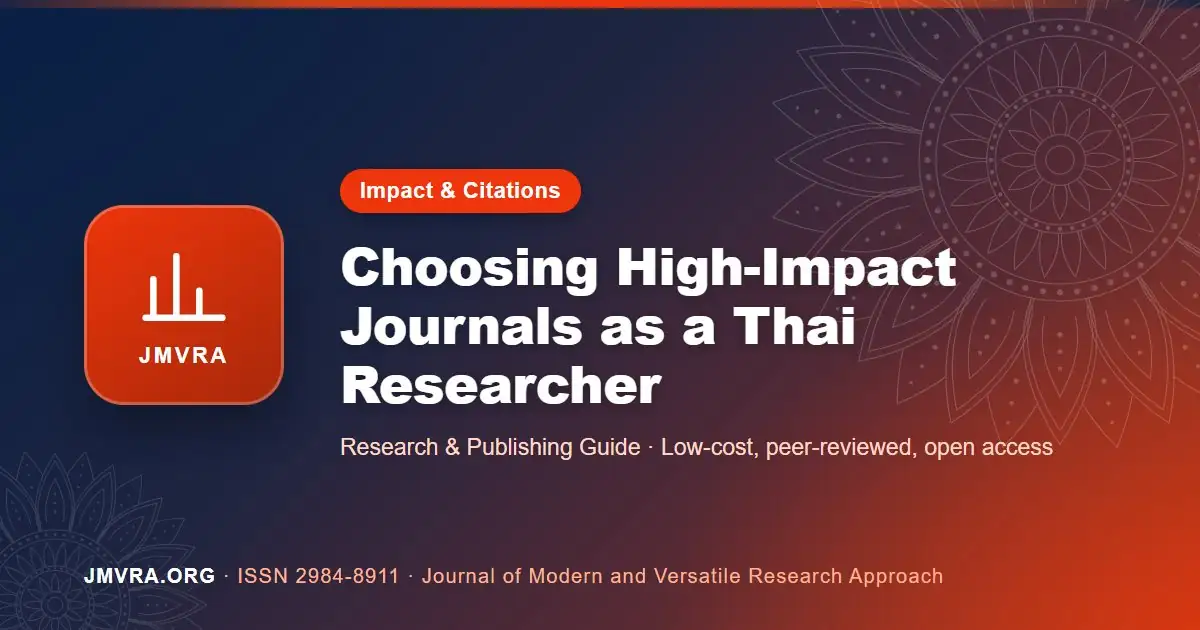 High Impact Factor Journals in Thailand: How to Find and Choose Them — JMVRA guide banner
