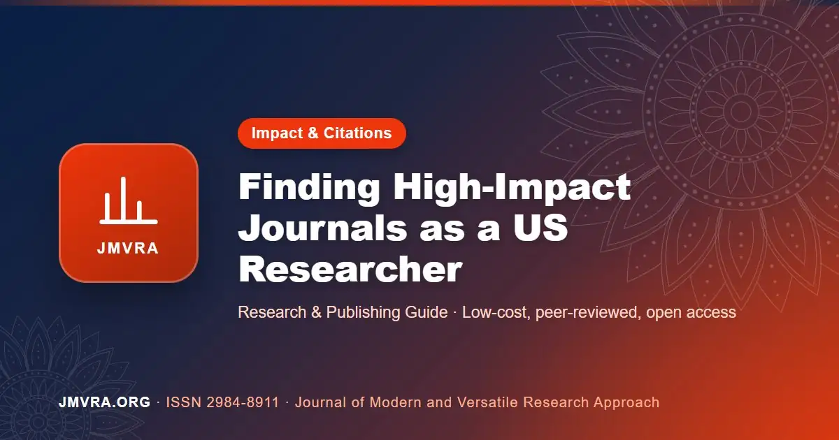 High Impact Factor Journals in the USA: How to Find and Choose Them — JMVRA guide banner