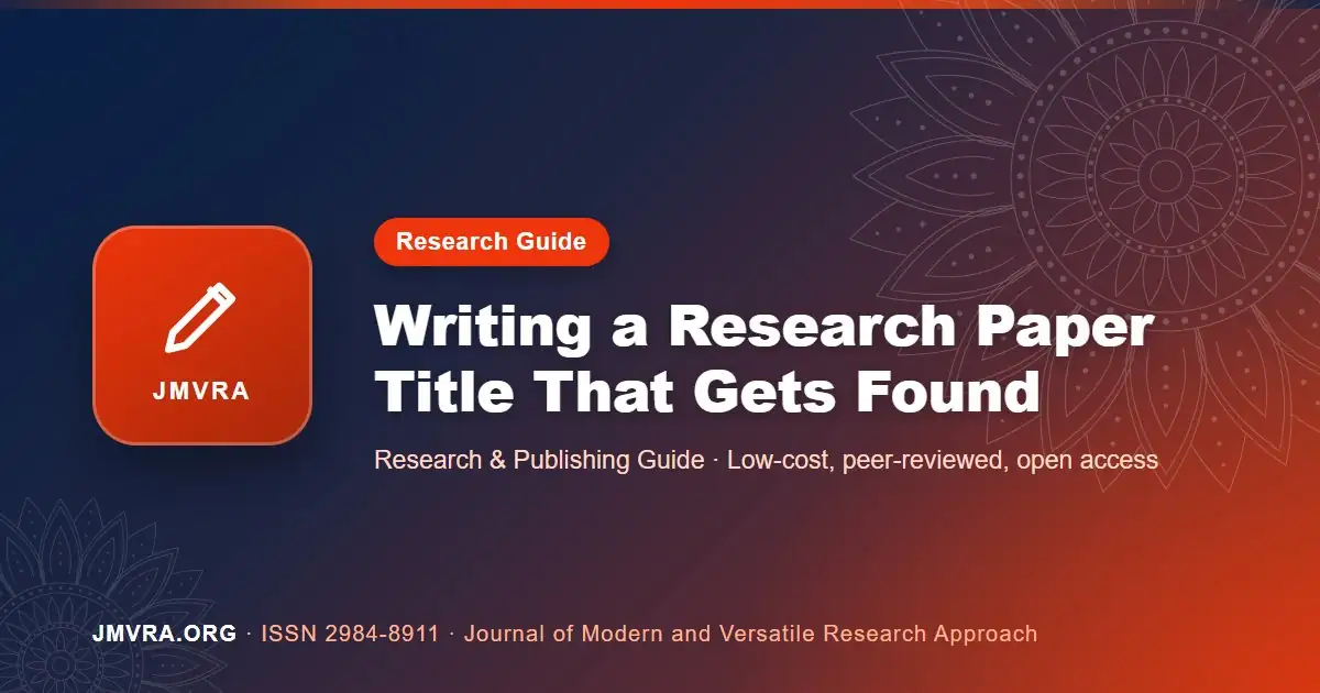 Writing a Research Paper Title That Gets Found — JMVRA guide banner