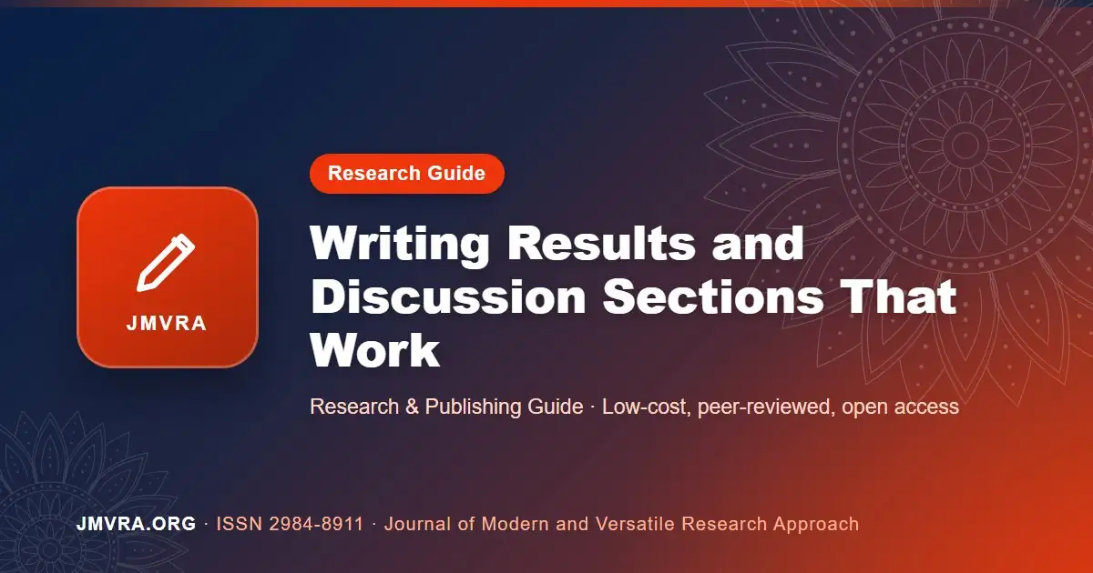Writing Results and Discussion Sections That Work — JMVRA guide banner