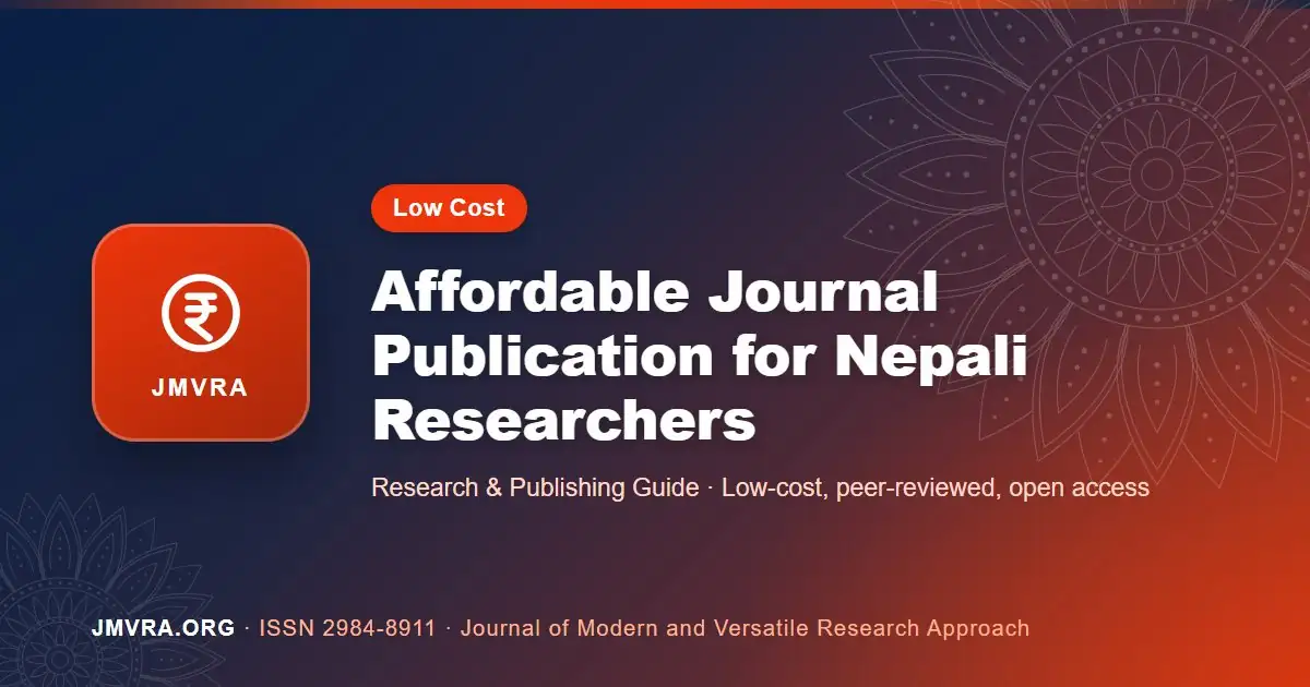 Low-Cost Journal Publication in Nepal: An Affordable Publishing Guide — JMVRA guide banner