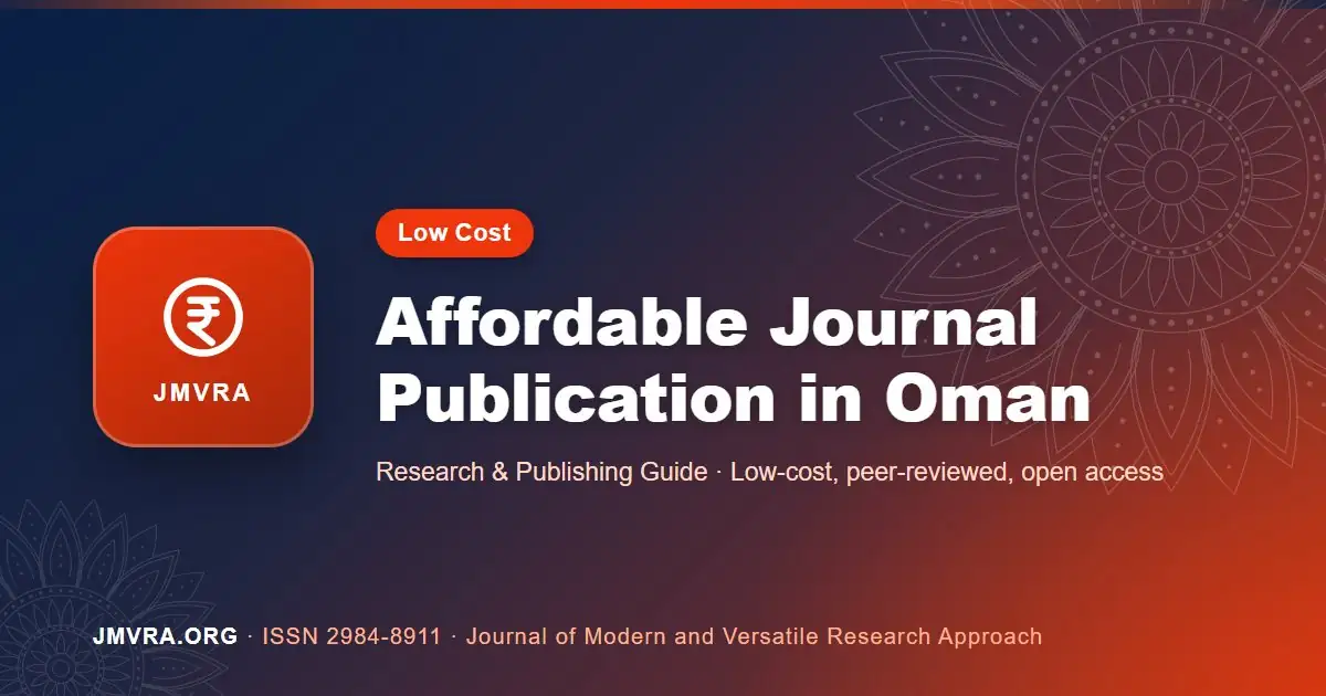 Low-Cost Journal Publication in Oman: An Affordable Publishing Guide — JMVRA guide banner