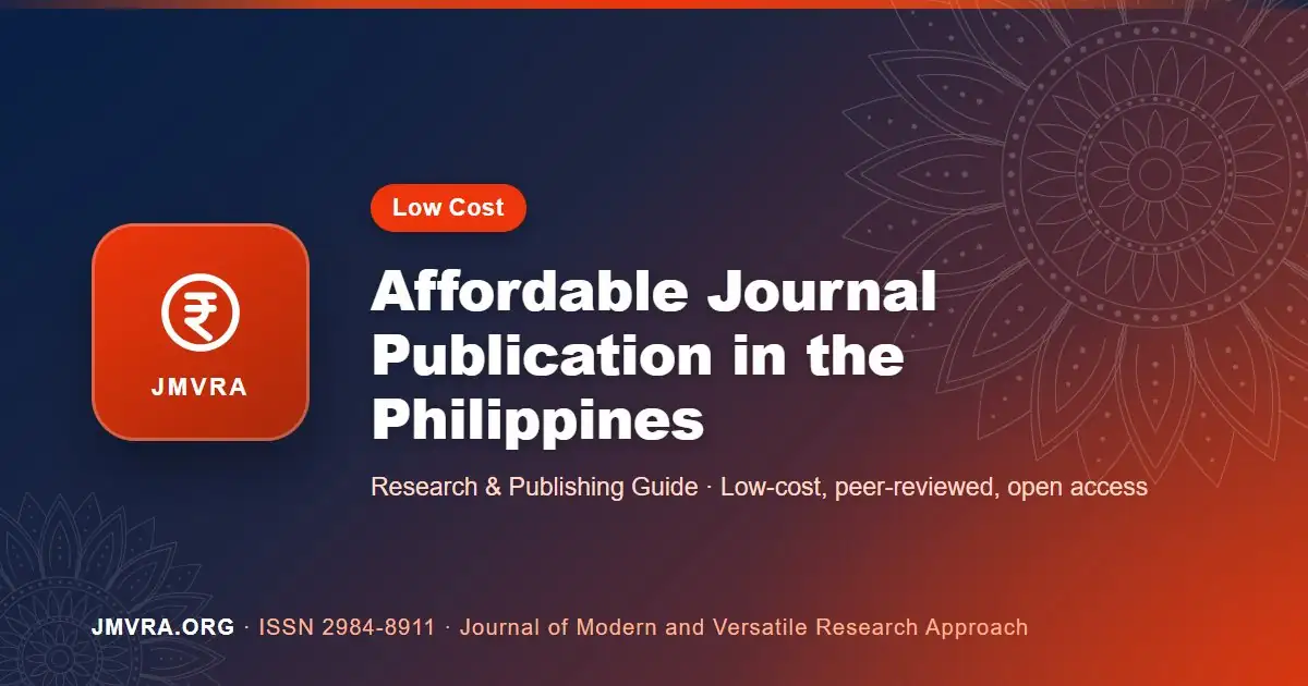Low-Cost Journal Publication in the Philippines: An Affordable Publishing Guide — JMVRA guide banner