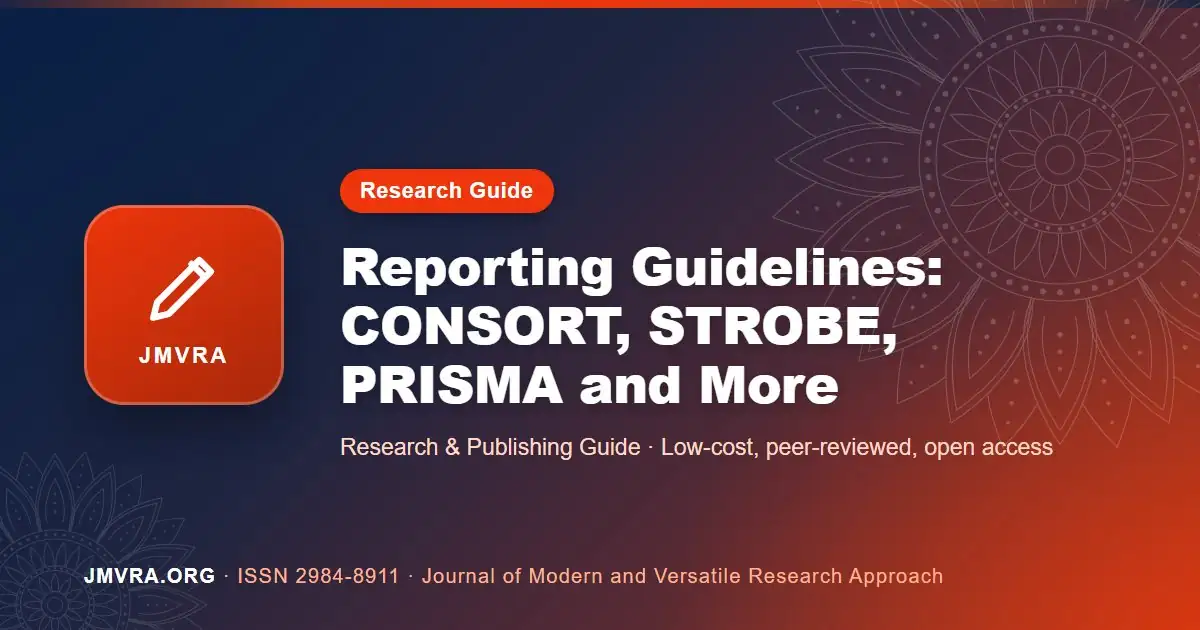 Reporting Guidelines: CONSORT, STROBE, PRISMA and More — JMVRA guide banner