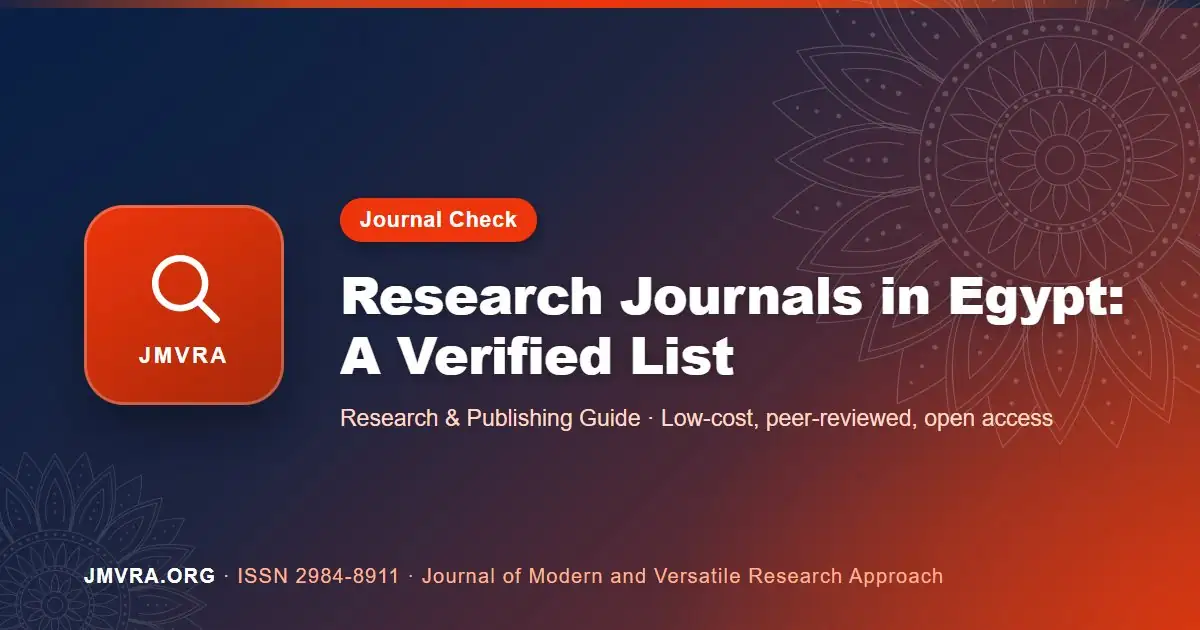 List of Research Journals in Egypt: A Verified Guide for Researchers — JMVRA guide banner