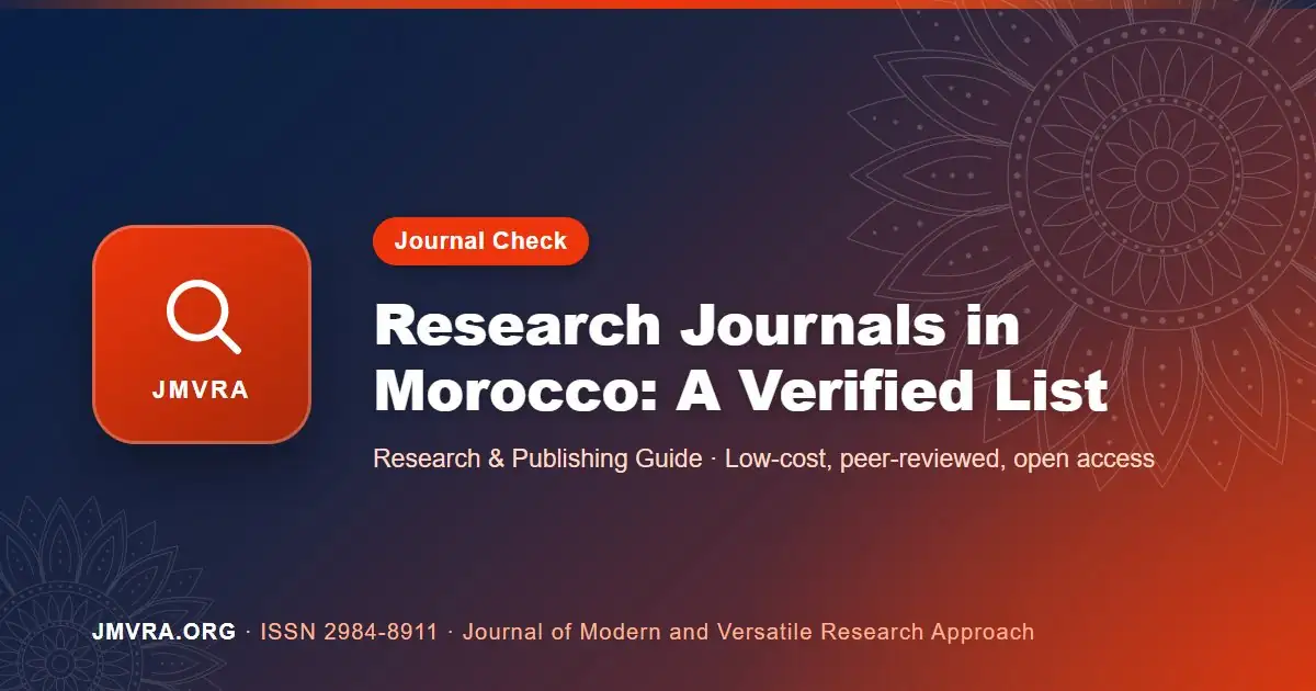 List of Research Journals in Morocco: A Verified Guide for Researchers — JMVRA guide banner
