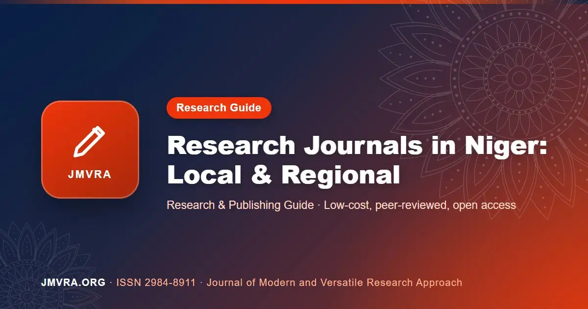 Research Journals in Niger: Local, Regional and International Options — JMVRA guide banner