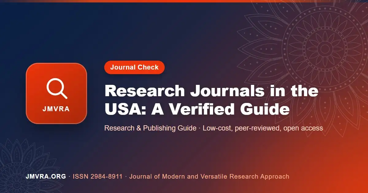 List of Research Journals in the USA: A Verified Guide for Researchers — JMVRA guide banner