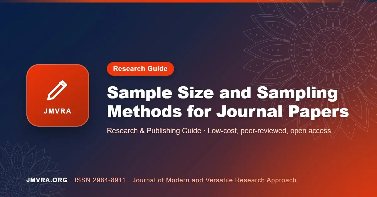 Sample Size and Sampling Methods for Journal Papers — JMVRA guide banner