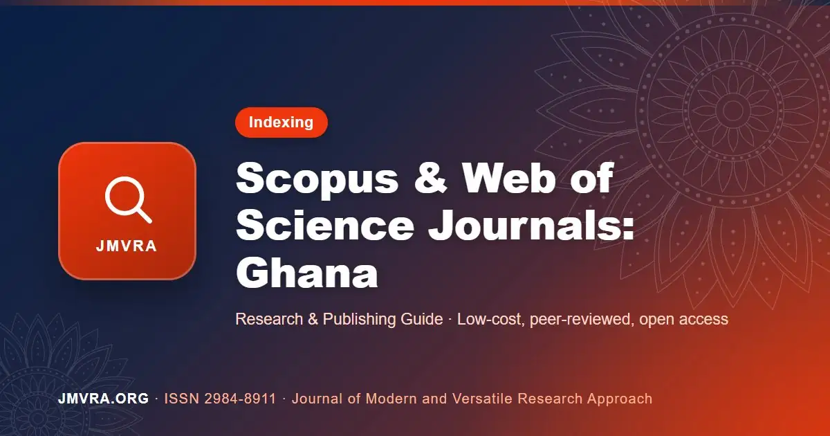 Scopus and Web of Science Indexed Journals in Ghana — JMVRA guide banner