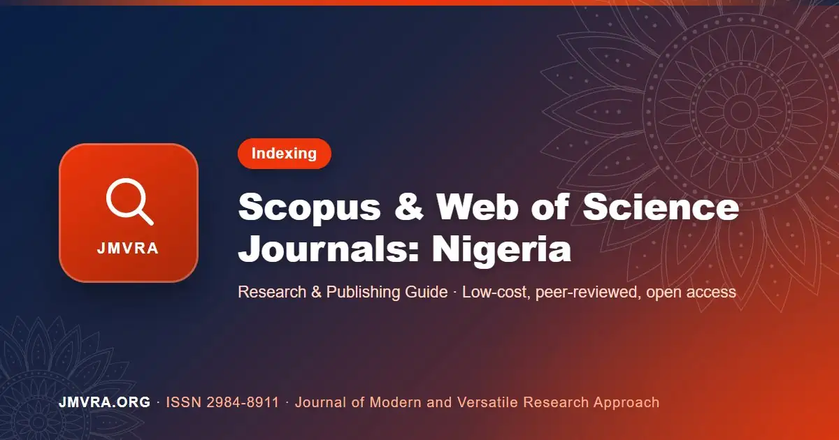 Scopus and Web of Science Indexed Journals in Nigeria — JMVRA guide banner